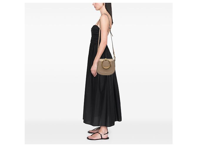 Borsa a tracolla Chloé Nile in pelle marrone media Taupe - vista 7