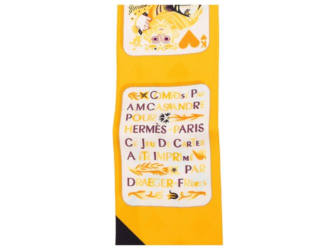 Hermès Seidentuch Twilly Yellow Jeu de Cartes Gelb - Ansicht 2