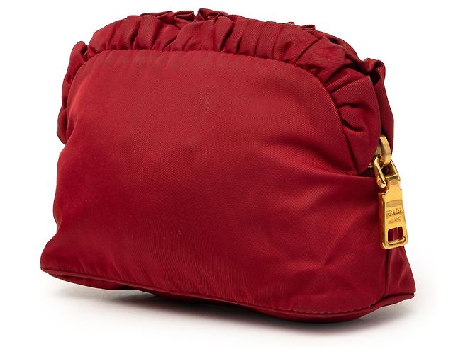 Prada Red Tessuto Kosmetikbeutel mit Rüschen Rot - Ansicht 2
