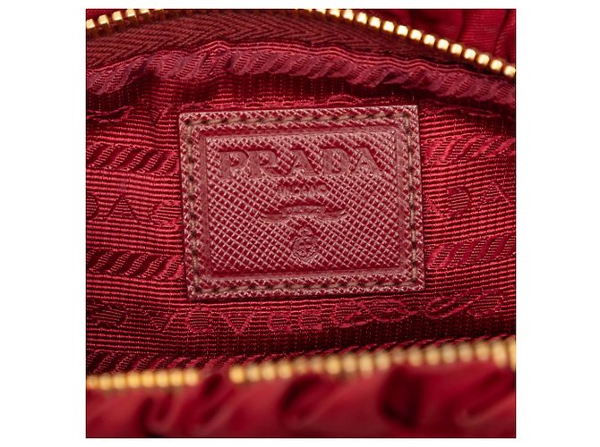 Prada Red Tessuto Kosmetikbeutel mit Rüschen Rot - Ansicht 5