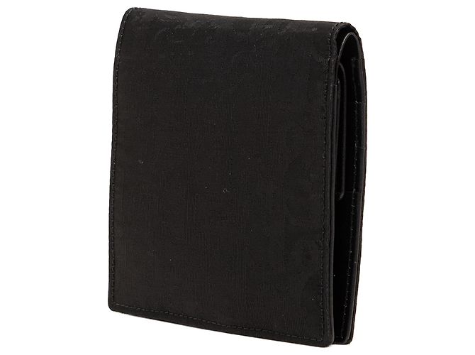 Dior Bifold Compact Wallet aus schwarzem Oblique Canvas - Ansicht 2