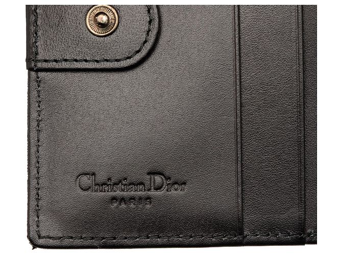 Dior Bifold Compact Wallet aus schwarzem Oblique Canvas - Ansicht 6