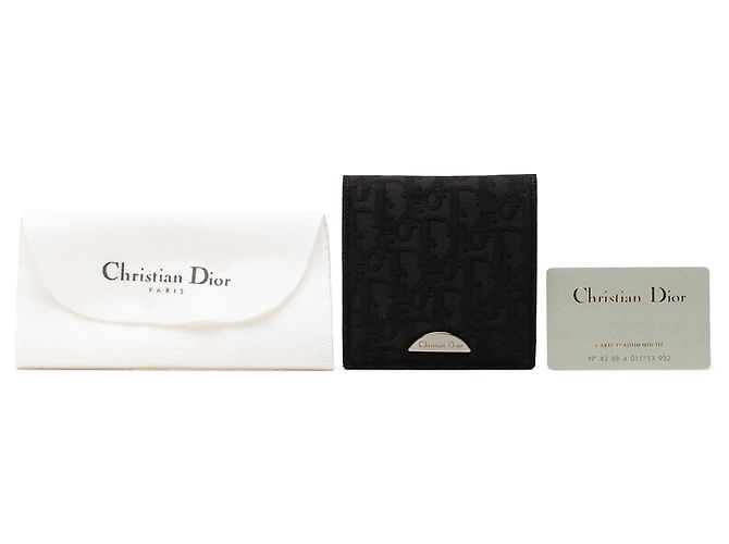 Dior Bifold Compact Wallet aus schwarzem Oblique Canvas - Ansicht 9