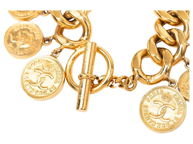 Bracciale Charm Chanel Gold CC Placcato Oro D'oro - vista 4