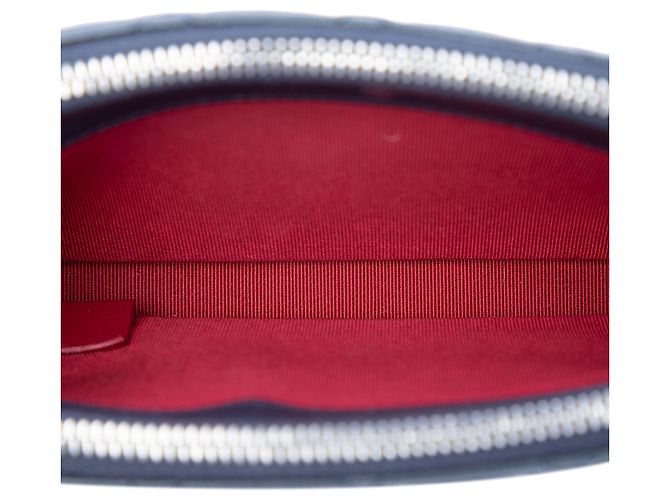 Clutch Chanel Gabrielle Blue Bicolor in pelle di vitello invecchiata con doppia zip e catena Blu navy - vista 4