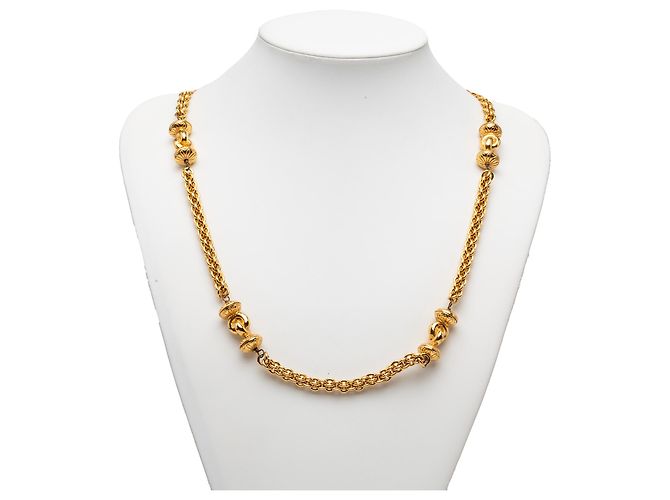 Collana lunga a maglie station Chanel Gold CC placcata oro D'oro - vista 5