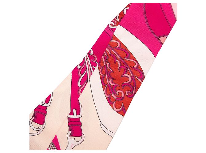 Foulard Twilly in seta Hermès Pink Festival Des Amazones Rosa - vista 4