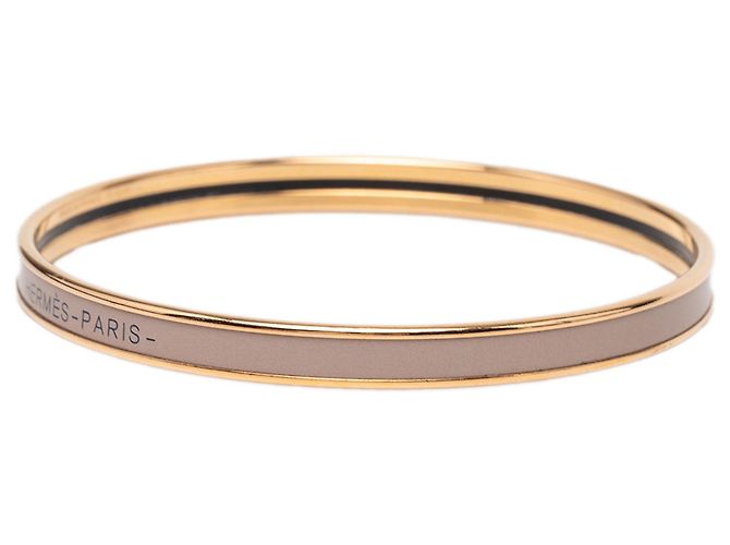 Bracciale in smalto marrone extra stretto Hermès 62 Taupe - vista 2