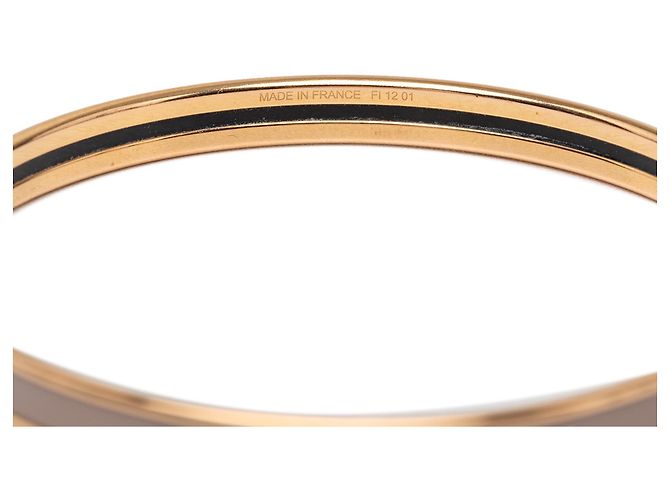 Bracciale in smalto marrone extra stretto Hermès 62 Taupe - vista 4