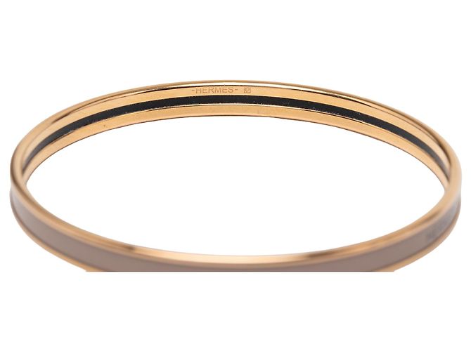 Bracciale in smalto marrone extra stretto Hermès 62 Taupe - vista 5