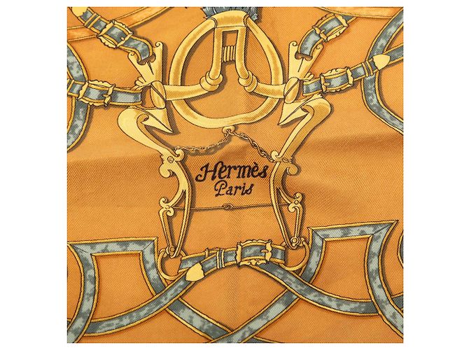 Sciarpa in seta Hermès Orange L Instruction Du Roy 42 Arancione - vista 3