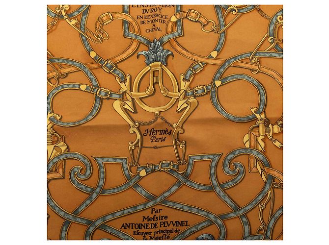 Sciarpa in seta Hermès Orange L Instruction Du Roy 42 Arancione - vista 7