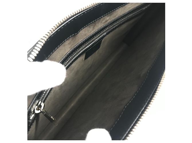 Clutch e borsa a tracolla in pelle nera con logo Gucci Guccissima GG Nero - vista 10
