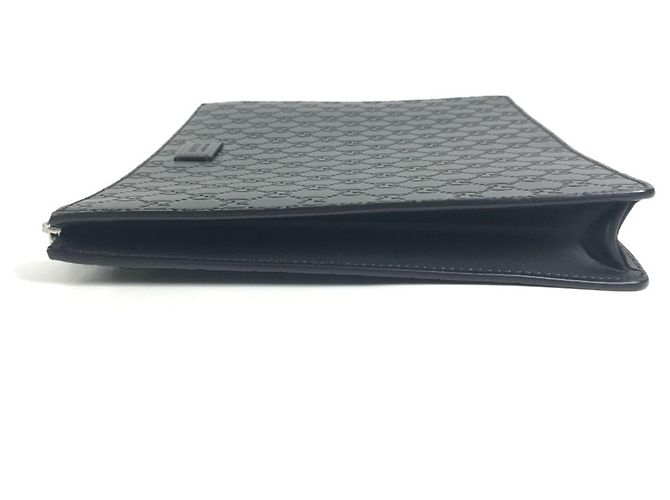 Clutch e borsa a tracolla in pelle nera con logo Gucci Guccissima GG Nero - vista 3