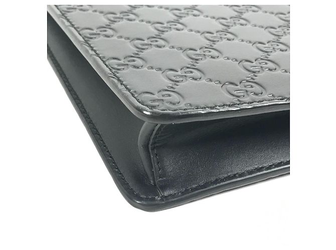 Clutch e borsa a tracolla in pelle nera con logo Gucci Guccissima GG Nero - vista 8
