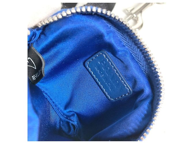Pochette per guinzaglio per animali con logo Triangle Prada Nero Blu - vista 11
