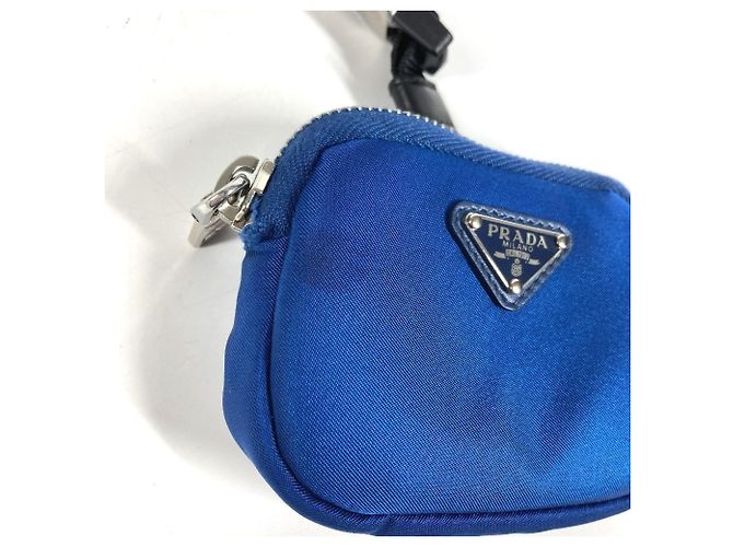 Pochette per guinzaglio per animali con logo Triangle Prada Nero Blu - vista 8