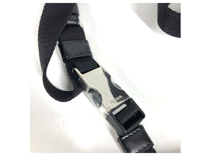 Pochette per guinzaglio per animali con logo Triangle Prada Nero Blu - vista 9