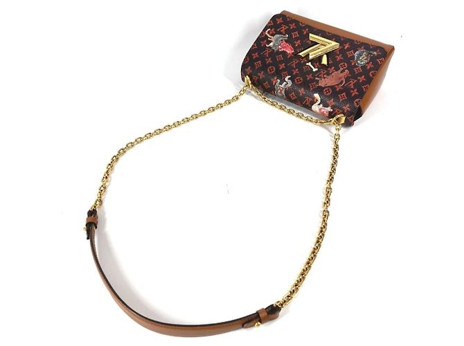 Borsa Louis Vuitton Monogram Catgram Cat Sac Twist MM Marrone Arancione - vista 4