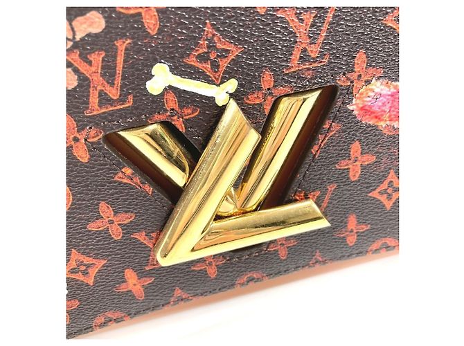 Borsa Louis Vuitton Monogram Catgram Cat Sac Twist MM Marrone Arancione - vista 8
