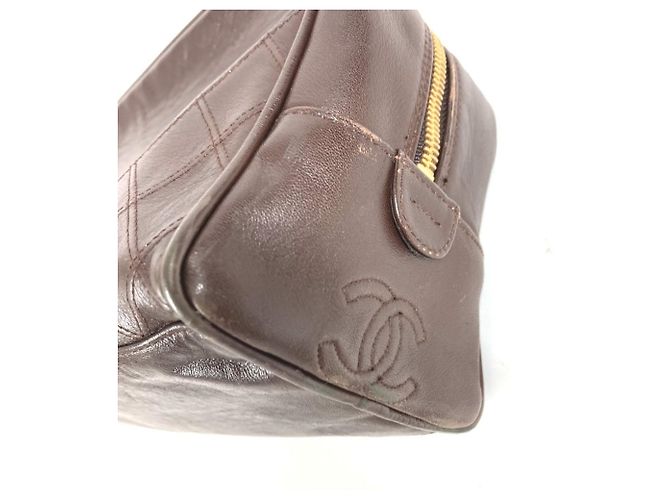 Timeless Borsa logo matelassé vintage di Chanel Marrone - vista 10