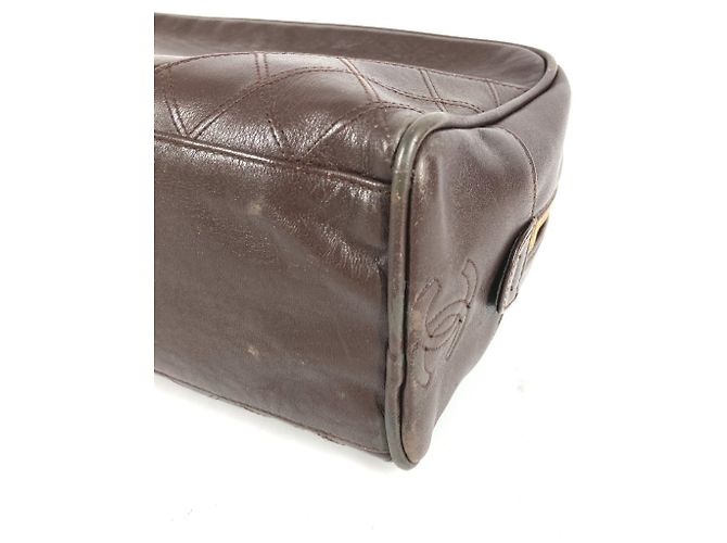 Timeless Borsa logo matelassé vintage di Chanel Marrone - vista 9