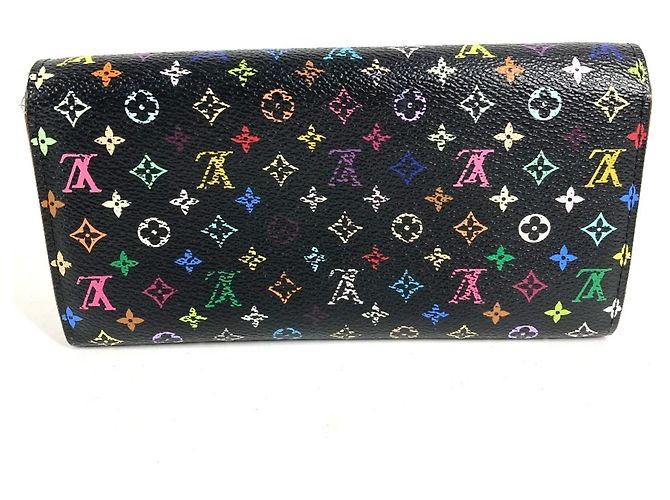 Sarah Louis Vuitton Monogram Multicolor Long Wallet Schwarz Mehrfarben Lila - Ansicht 2