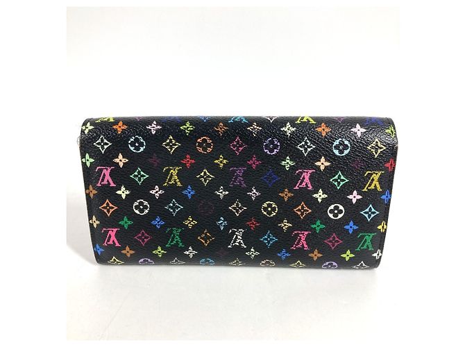Sarah Louis Vuitton Monogram Multicolor Long Wallet Schwarz Mehrfarben Lila - Ansicht 8