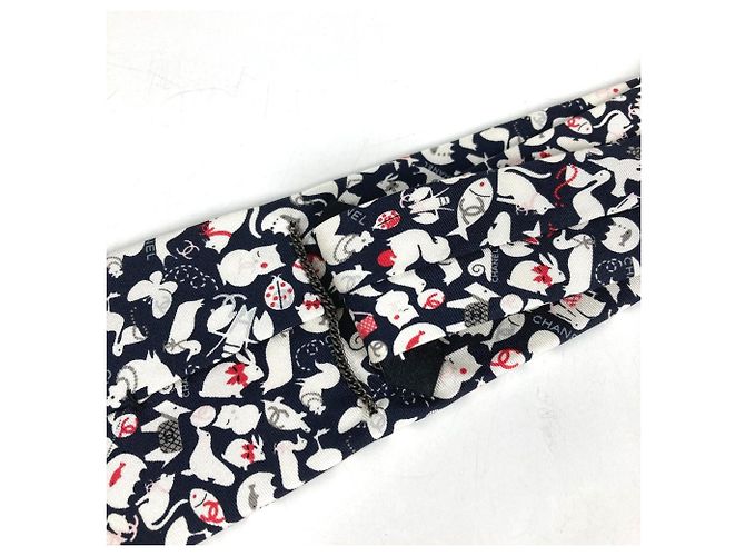 Chanel Black and White Silk Cravat - view 7