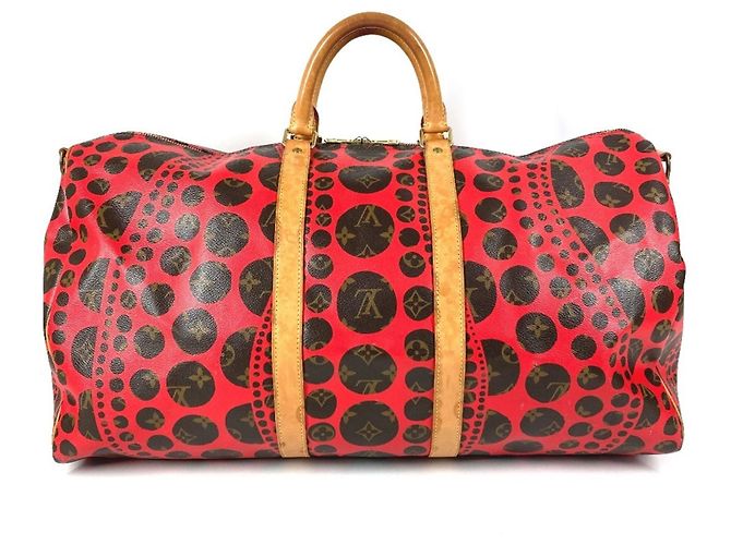 Borsa da viaggio Louis Vuitton Monogram Pumpkin Dot Keepall Bandoulière 55 Rosso - vista 2