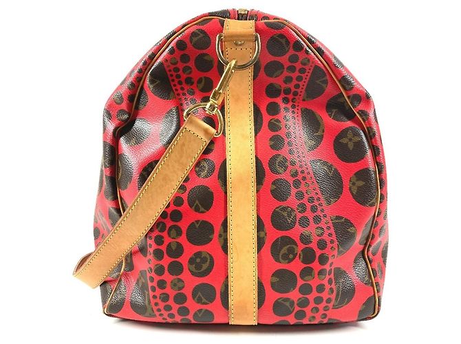 Borsa da viaggio Louis Vuitton Monogram Pumpkin Dot Keepall Bandoulière 55 Rosso - vista 3
