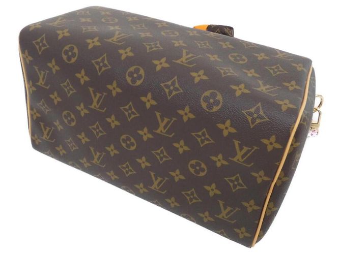 Borsa Louis Vuitton Monogram Speedy Soft Boston Marrone Arancione - vista 2