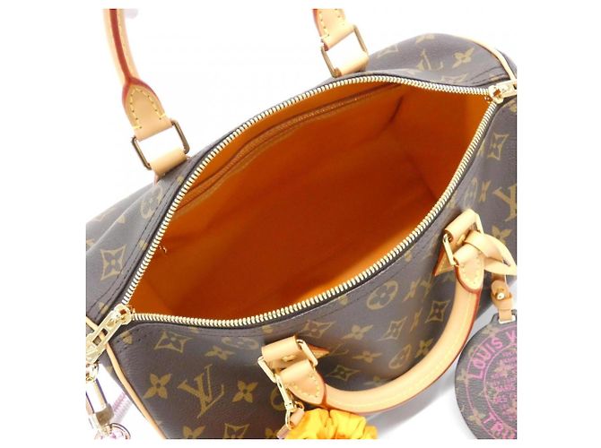 Borsa Louis Vuitton Monogram Speedy Soft Boston Marrone Arancione - vista 5
