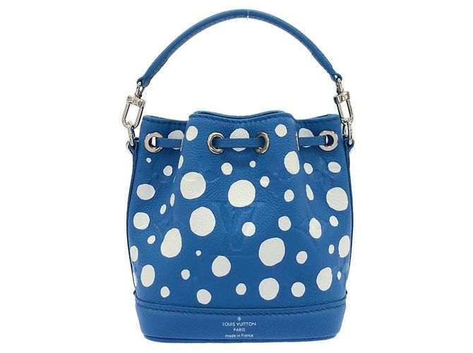 Borsa a Spalla Louis Vuitton Monogram Empreinte Nano Noe Bianco Blu - vista 2