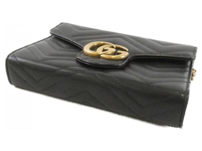 Borsa a Spalla Gucci GG Marmont 474575 DTD1T Nero - vista 3