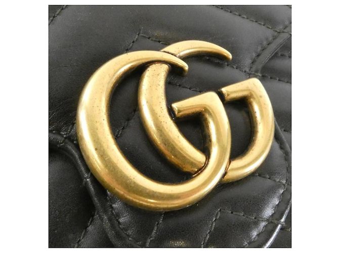 Borsa a Spalla Gucci GG Marmont 474575 DTD1T Nero - vista 6
