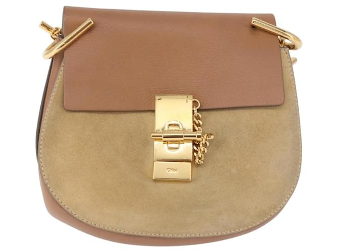 Chloé Chloe Drew Shoulder Leather Mini Beige - vista 2