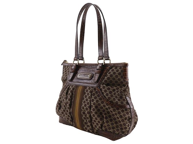 Edge Céline Borsa Celine Macadam Macadam con pelle Large Marrone - vista 2