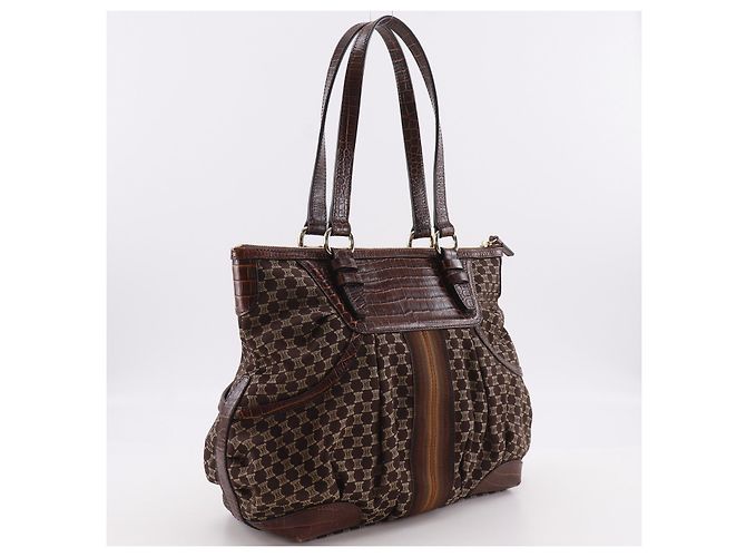 Edge Céline Borsa Celine Macadam Macadam con pelle Large Marrone - vista 3