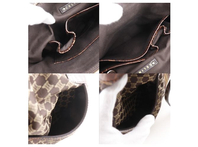 Edge Céline Borsa Celine Macadam Macadam con pelle Large Marrone - vista 7