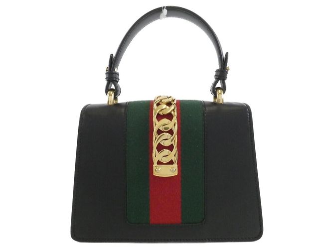 Borsa Gucci Sylvie 470270 D4ZAG Nero - vista 2