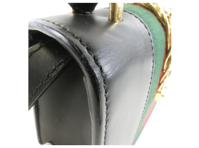 Borsa Gucci Sylvie 470270 D4ZAG Nero - vista 5