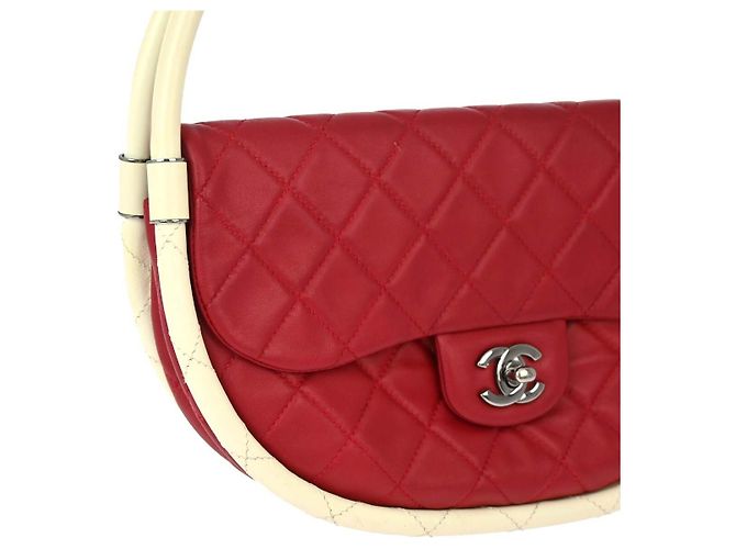 Chanel Hula Hoop gestepptes Lammleder Medium Rot - Ansicht 3