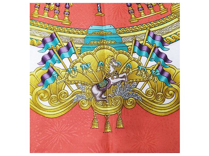 Hermès Sciarpa Carré 90 Hermes - Design Luna Park Rosso Arancione - vista 4