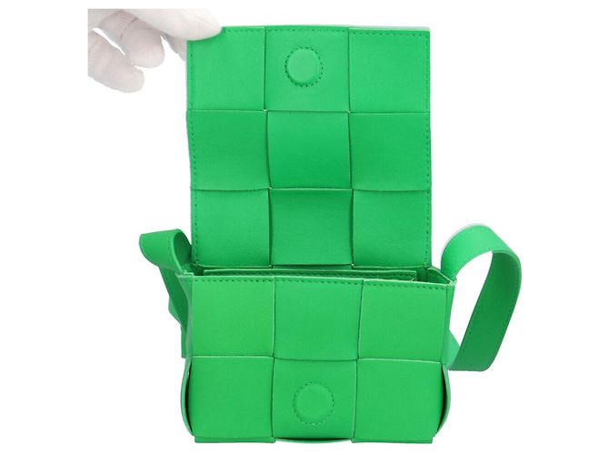 Borsa a tracolla Bottega Veneta Candy Cassette Maxi Intrecciato Verde - vista 8