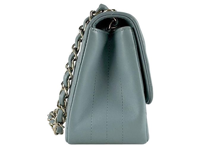 Borsa a tracolla in pelle Chanel in grigio e blu Marrone - vista 2