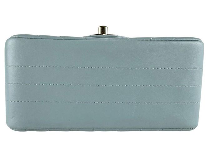 Borsa a tracolla in pelle Chanel in grigio e blu Marrone - vista 4