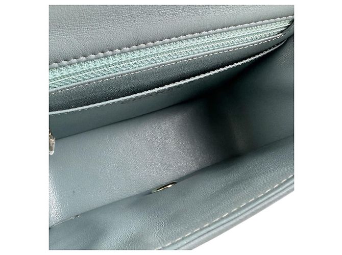 Borsa a tracolla in pelle Chanel in grigio e blu Marrone - vista 5
