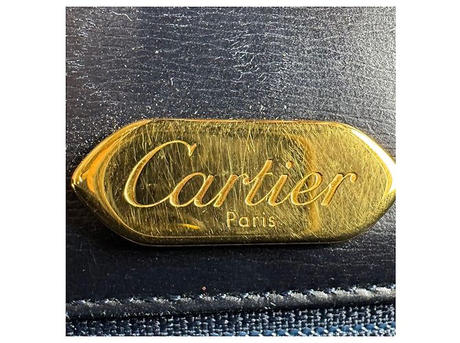 Borsa a tracolla in pelle Cartier Sapphire Line Blu navy - vista 12