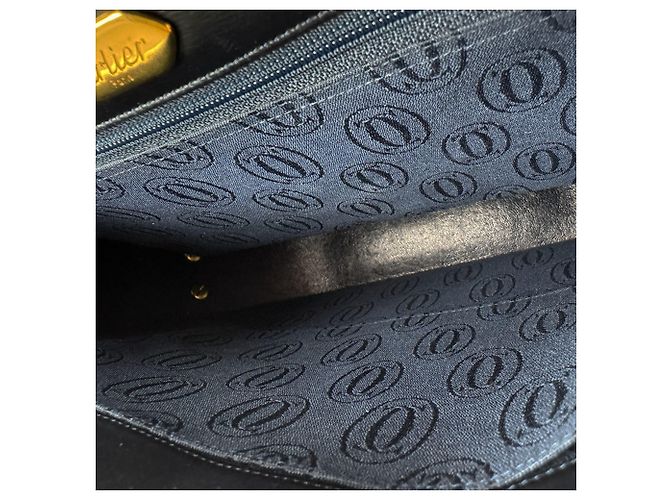 Borsa a tracolla in pelle Cartier Sapphire Line Blu navy - vista 5